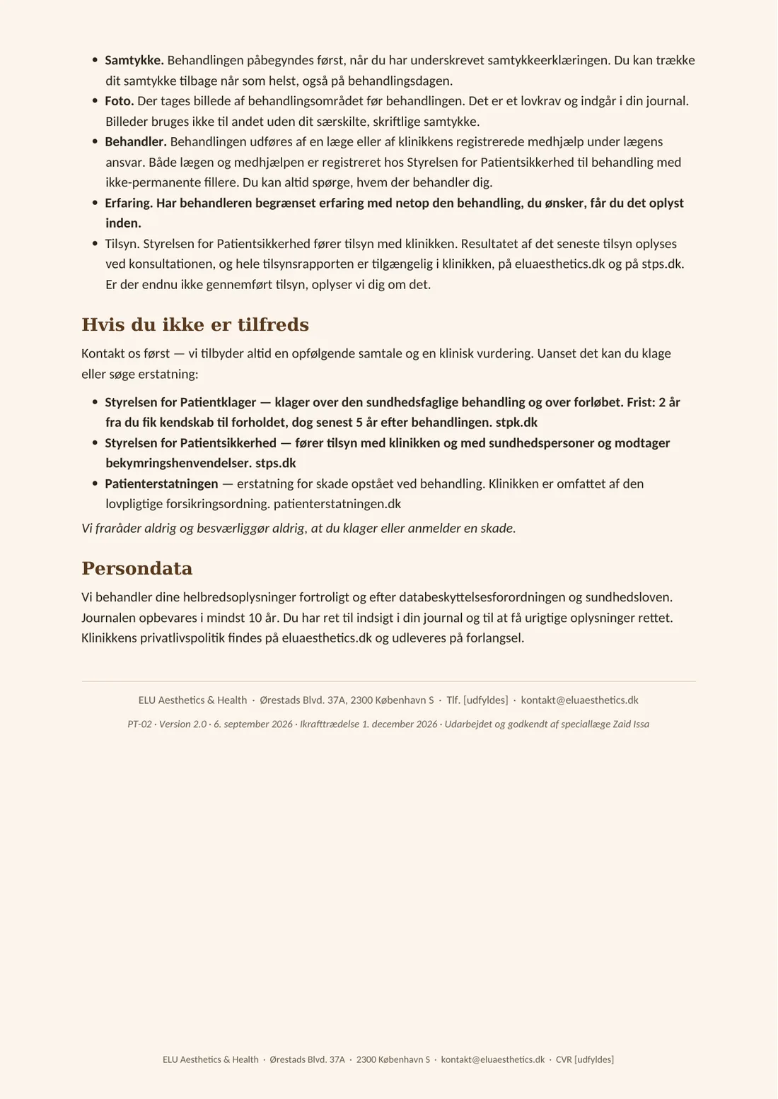 Ikke-permanente fillers – kundeinformation, side 4 af 4