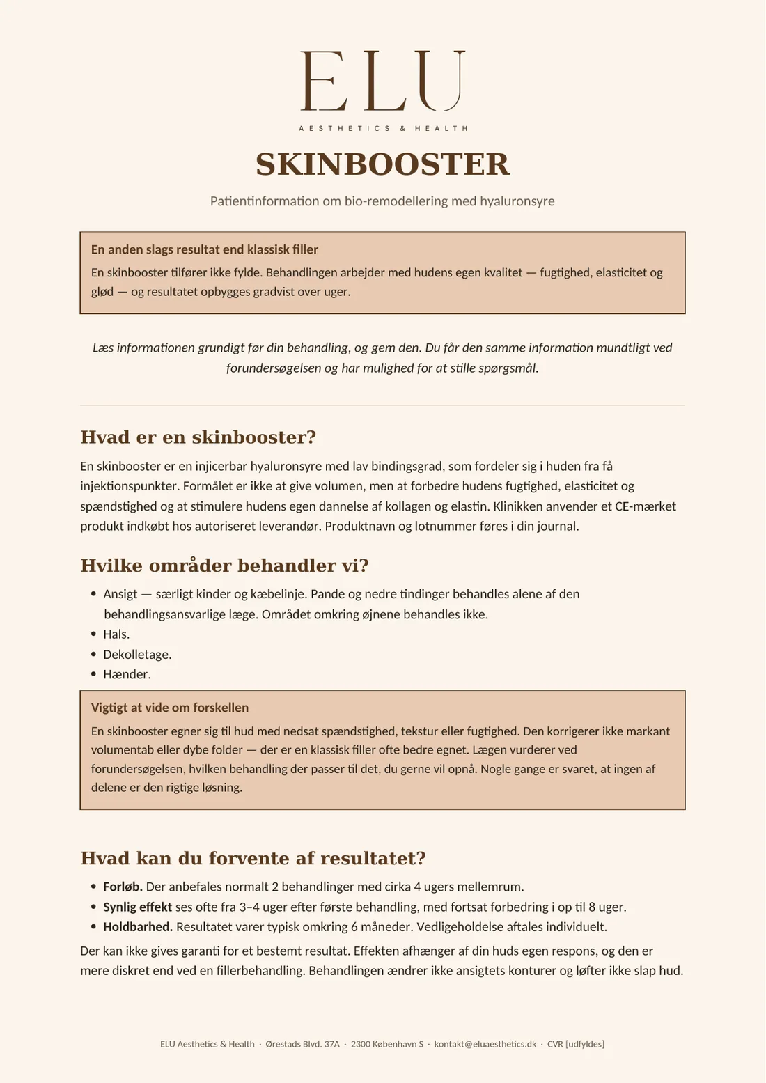 Skinbooster – Profhilo – kundeinformation, side 1 af 4